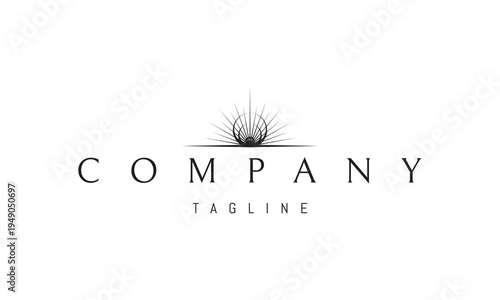 A vector logo featuring sun rays rising from the horizon, symbolizing new beginnings, hope, energy, and a bright optimistic future.