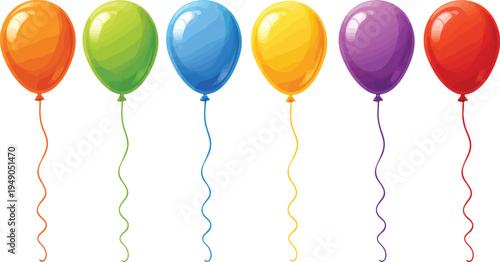A collection of colorful and festive balloons perfect for any celebration or party decoration
