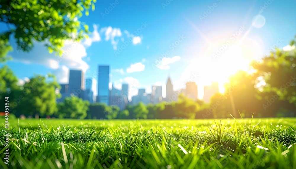 Fototapeta premium オフィスビル街の背景画像 初夏のイメージ