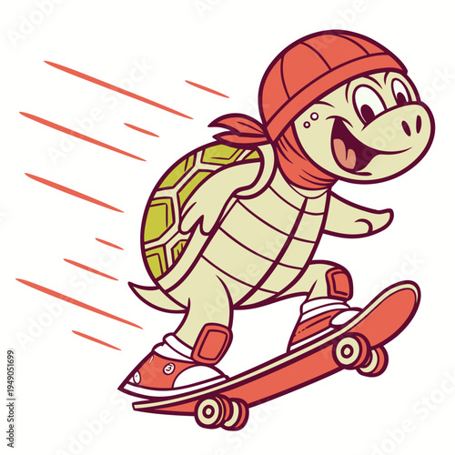 Skateboard Racing Turtle
