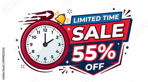 Limited Time Sale 55% Off With Clock and Bell