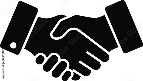 Handshake icon symbolizing partnership agreement and successful business collaboration between professional deal contractors