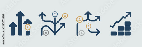 Career development roadmap icons – Best for HR and skill growth.