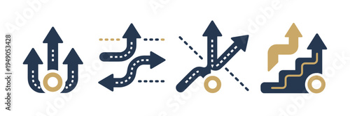 Career roadmap and development symbols – For business coaching.
