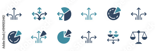 Asset allocation arrow symbols – Perfect for investment platforms.