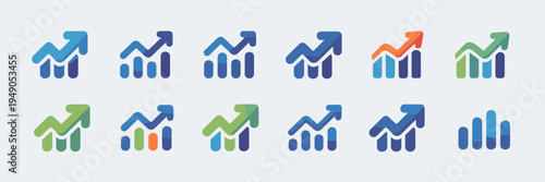 Financial upward trend arrow symbols – Perfect for market analysis.