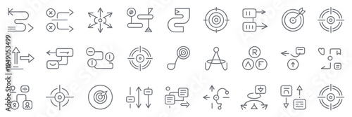 Business strategy and direction icons – Ideal for UI applications.