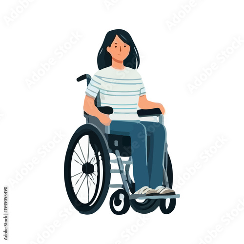 Disabled Woman in Wheelchair Illustration – Inclusive Disability Representation for Healthcare, Workforce & Social Media