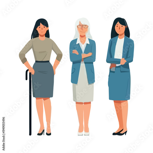 Diverse Professional Women Team Illustration – Inclusive Business Leadership and Workforce Representation