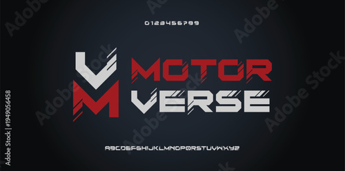 Racing alphabet. Speed sport font, automotive type for modern dynamic logo, headline, auto car branding and merchandise, typography and packaging. Wide bold italic letters, vector typographic design
