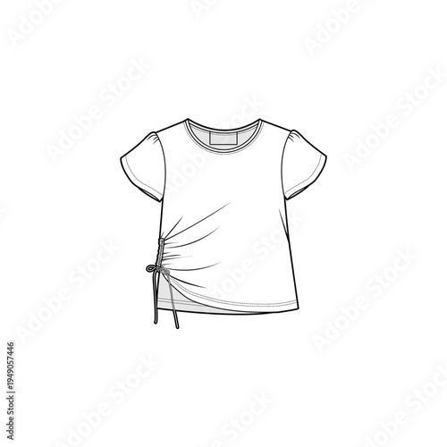 girls tie side shirt