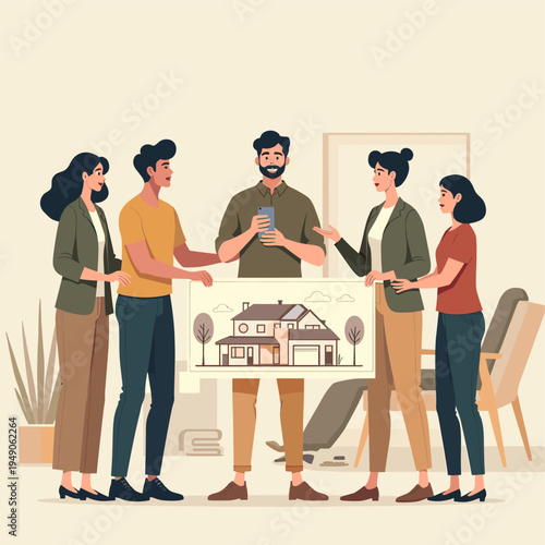 This minimalist illustration depicts two people in business attire, suggesting a meeting or conversation. Ideal for articles about networking, collabo