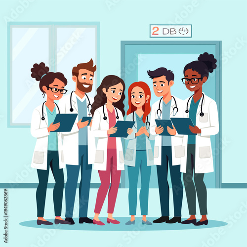 This minimalist illustration depicts a healthcare professional. It conveys a sense of professionalism and is ideal for medical websites, health-focuse