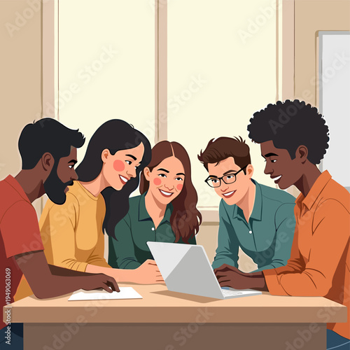 This image conveys a sense of concentration and productivity. It's ideal for illustrating remote work, digital learning, or modern office environments