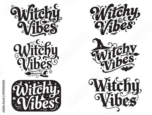 WITCHY VIBES TYPOGRAPHY SILHOUETTE