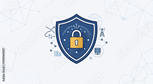 Minimal shield illustration representing digital security and protection.