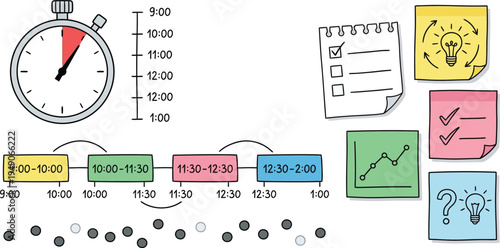 Time Management and Productivity Planning Concept – Schedule and Task Vector Illustration