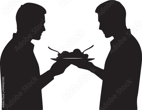 Two individuals sharing a meal together in a heartfelt moment