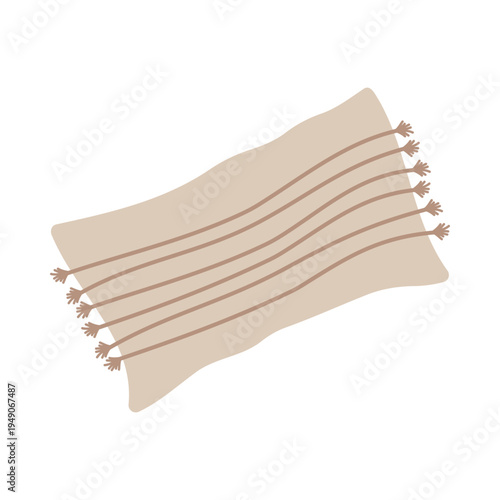 Various colorful decorative throw pillows and cushions flat illustration