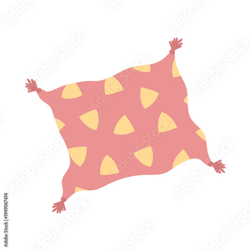 Various colorful decorative throw pillows and cushions flat illustration