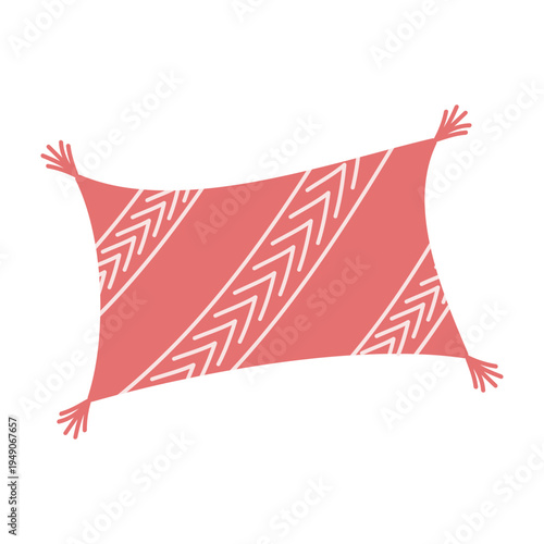 Various colorful decorative throw pillows and cushions flat illustration