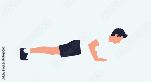 Man doing push ups exercise on white background, fitness and healthy lifestyle concept
