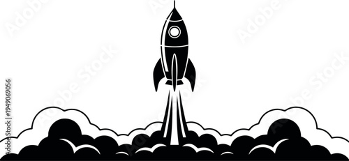rocket launch badge for apparel
