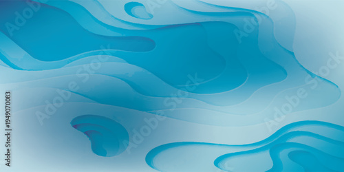 Abstract Blue and White Wavy Liquid Flowing Background.