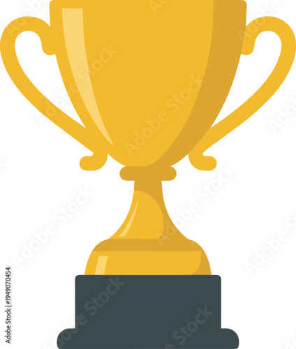 Award trophy on pedestal for company recognition