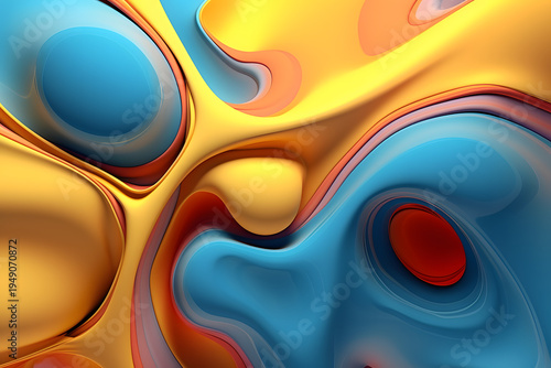 Abstract colorful background. Oil and water drops. Rainbow blurred texture. 3d render illustration