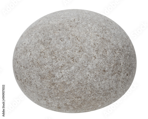 Gray stone sphere, textured surface, isolated on transparent white. Natural imperfections, weathered grain, rounded form. Ideal for design, construction, or nature-themed projects