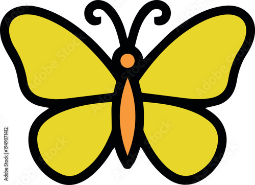 Butterfly sticker icon for kids craft use