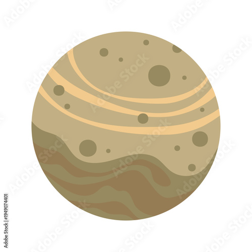Various colorful flat space planets and astronomical objects flat illustration
