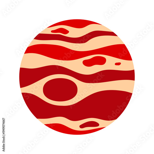 Various colorful flat space planets and astronomical objects flat illustration