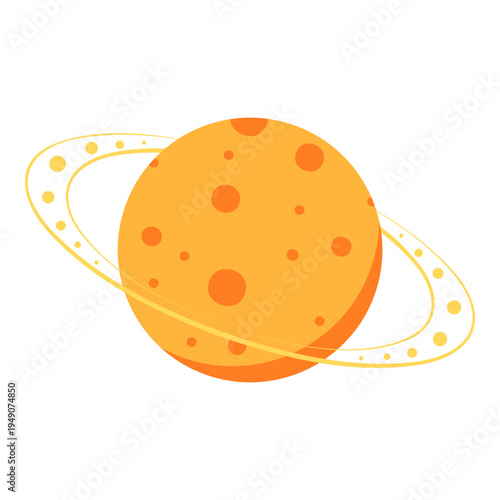 Various colorful flat space planets and astronomical objects flat illustration