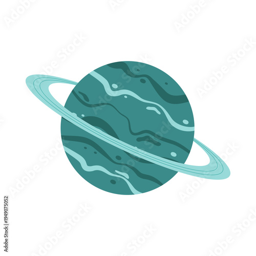Various colorful flat space planets and astronomical objects flat illustration