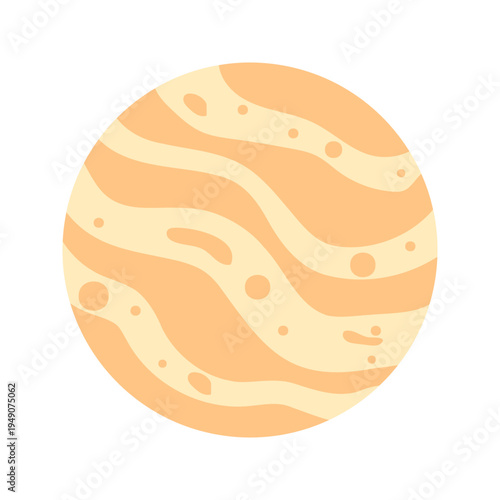 Various colorful flat space planets and astronomical objects flat illustration