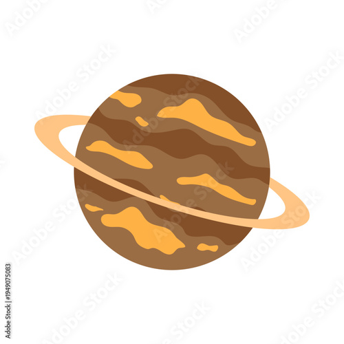 Various colorful flat space planets and astronomical objects flat illustration