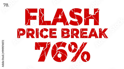 Flash Price Break Discount Announcement with Cracked Effect