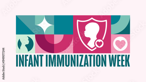 National Infant Immunization Week. Holiday concept. Template for background, banner, card, poster with text. Vector EPS10 illustration.