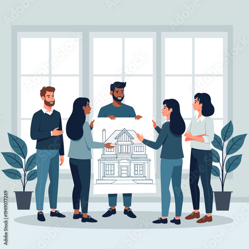 A minimalist illustration depicting a person caring for a potted plant. This image evokes a sense of tranquility and growth, ideal for concepts of wel