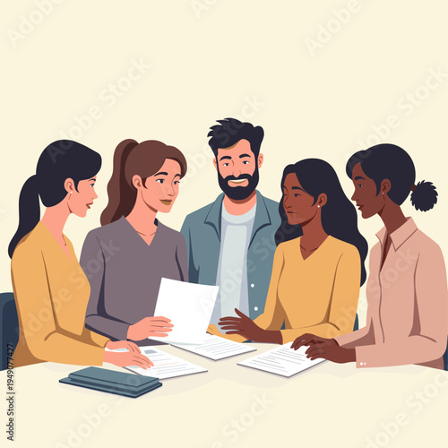 This minimalist illustration depicts a person interacting with paperwork. It evokes a sense of focus and productivity, ideal for content about office 