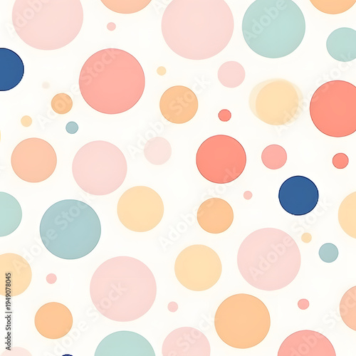 Delicate, soft circles in a variety of peachy-rose hues.