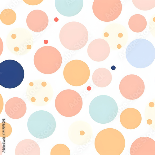 Delicate, soft circles in a variety of peachy-rose hues.