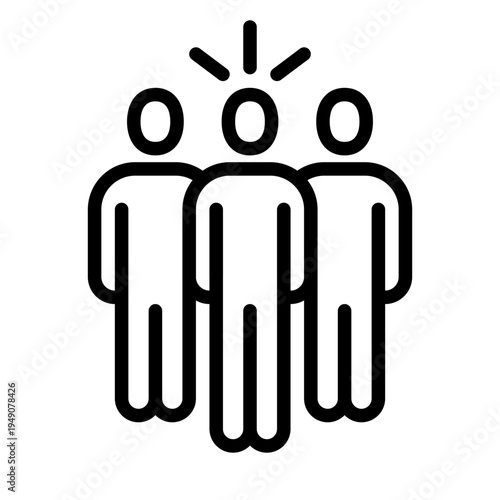 leader icon line vector logo,  business people,