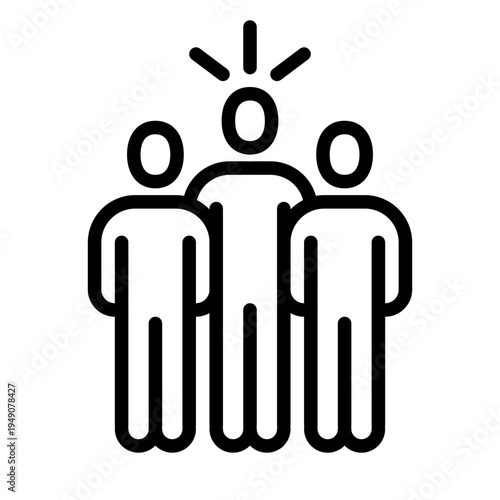 leadership icon line vector logo,  business people,