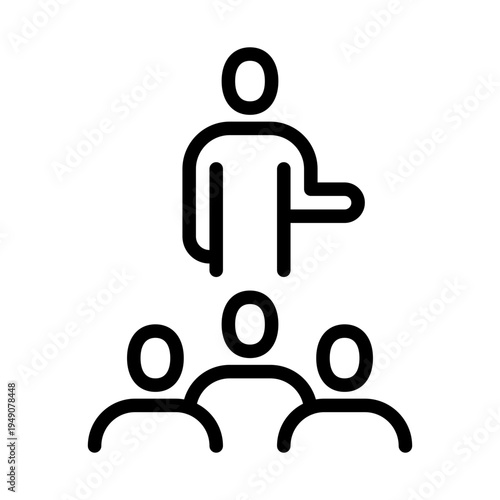 mentor icon line vector logo,  business people,