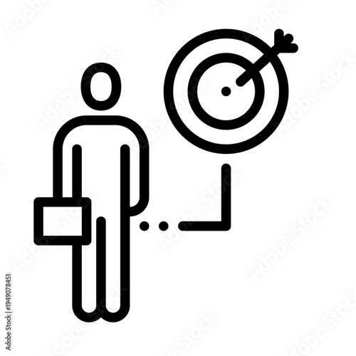 goal icon line vector logo,  business people,Achievement,Success,aim,Objective