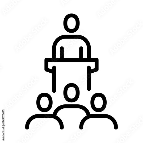 seminar icon line vector logo,  business people,