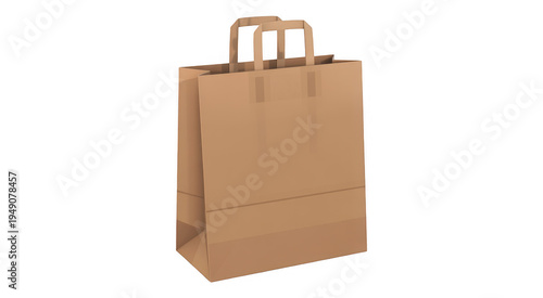 Brown paper shopping bag paper bag eco-friendly isolated on a transparent background